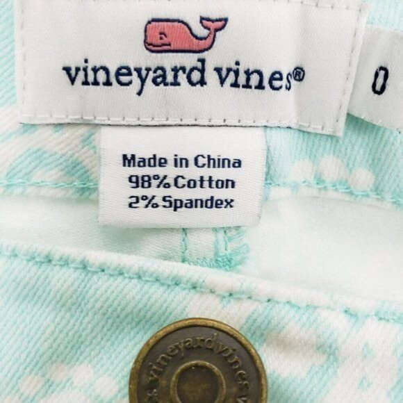 Vineyard Vines Jeans Blue Sea Print Round Medallion Women's Size 0 - Picture 7 of 8